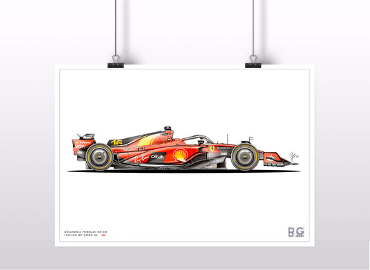 Scuderia Ferrari SF-23 Monza 2023 Livery  - Poster - A2/A3