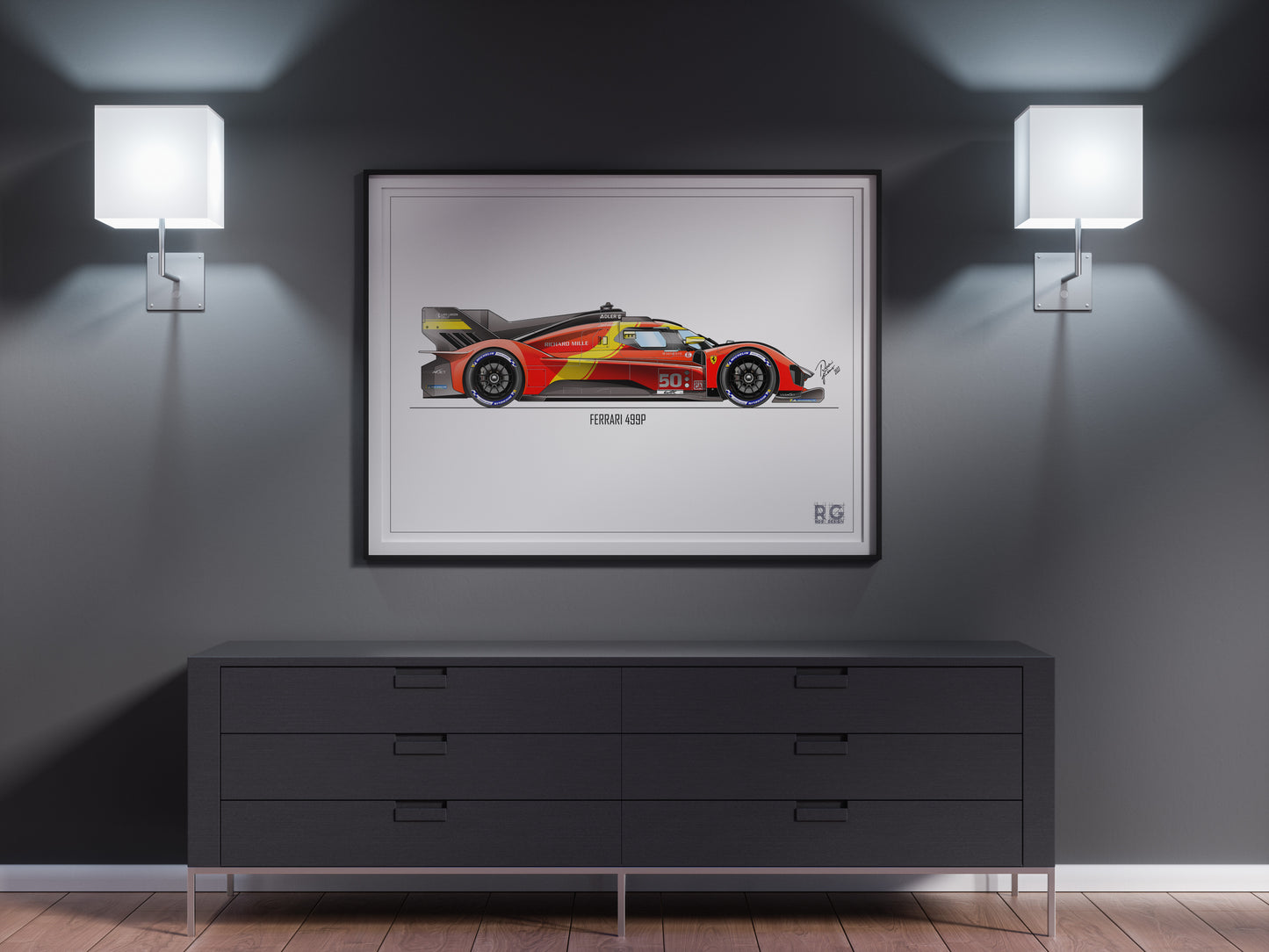 Ferrari 499P Hyper Car Poster - A2/A3