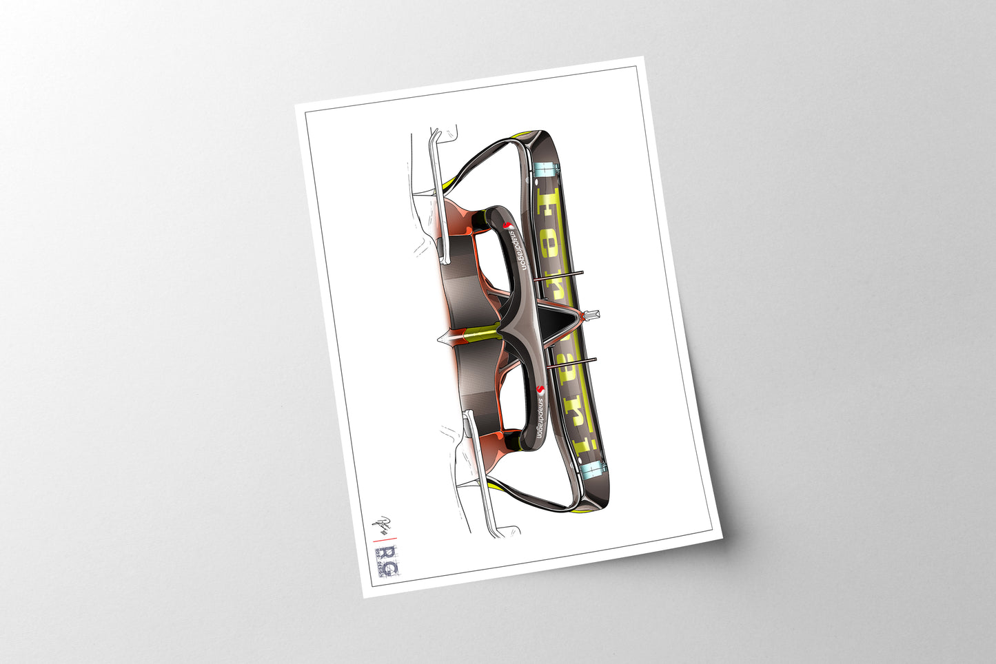 F1 Tech sketch rear wing F1-75 Monza 2022 Art Print - Poster - A2/A3